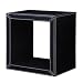 Faux-Leather Square Wall Shelf - Black (Large)