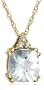 10k Yellow Gold, March Birthstone, Aquamarine and Diamond Pendant