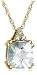 10k Yellow Gold, March Birthstone, Aquamarine and Diamond Pendant
