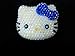 LOVEKITTY --- 1 pc Large Dark Blue Bow 100% Handcrafted AB Jelly Rhinestones Blinged out Kitty Face Resin Cabochon -- by lovekitty