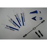 Full Replacement Parts Set for Syma S107 Rc Helicopter, Main Blades, Tail Decorations, Tail Props, Balance Bar, -Blue Set- by Syma