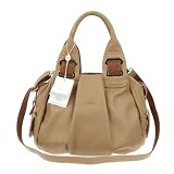 BRUNO ROSSI Italian Made Beige Calf Leather Satchel Shoulder Bag