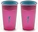 Translucent Wow Cup with Freshness Lid - 9 oz - Pink/Teal - 2 Count