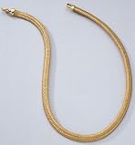 14K Yellow Gold Flat Basket Weave Chain Necklace