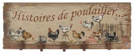 Cocotte Chicken Theme Recipe Holder Rustic with Clips