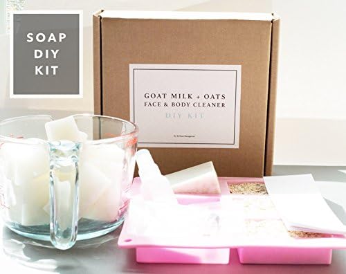 Goat Milk + Oats Facial Soap Bar Making Kit - Make 6 Facial Bar with Everything included in one Kit. Silicone Mold Included!