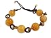 Hand-Tied Natural Yellow Jade Bead Ring-Linked Bracelet with Adjustable Cord