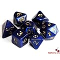Big Cherry Poly Dice Set, MINI Pearl Blue, 7 Polyhedron Dice D4 D6 D8 D10 D12 D20 D00