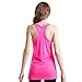 Semath Women's Stretchy Solid Color Essential Loose Fit Tank Top Supersoft Cami, 4 Pack/Shocking Pink/Light Blue/Black/Rosered, Medium
