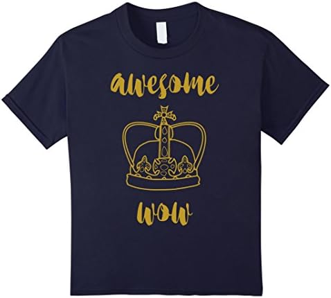 Kids Awesome Wow TShirt 12 Navy