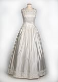 Review   / White Crystal Satin Wedding Gown w/ Detachable Train