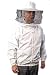Beekeeping Jacket with Round Veil and Gloves, 100% Cotton Bee Jacket with YKK Brass Zippers - Large