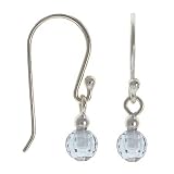 Sterling Silver Small Lavender cz disco ball Earrings