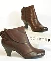 Edle COMMA Leder Stiefelette aubergine