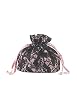 Baby Pink Drawstring Bag With Black Lace Overlay (Standard;1)