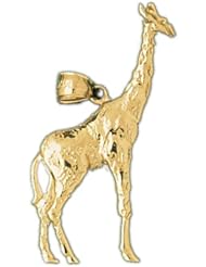 Dazzlers Solid 14k Gold Giraffe Charm Pendant Available in three colors from jewelsberry (weights: 2.8 grams only)