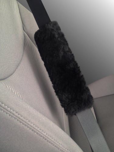 100% Sheepskin Luxury Seat Belt Cover - Onyx