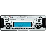 1-1/2 Din Marine CD Receiver Wired Remote, With Mounting Bracket, 80w x 4 (White)