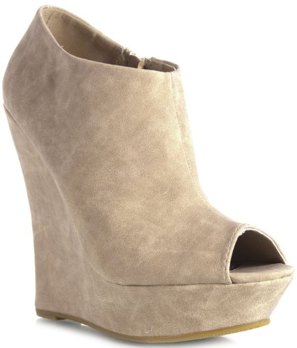 Bamboo Driven-80 Peep Toe Wedge Bootie