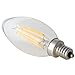U-NE, LED Filament Bulb, Candle Lights, 4-pack 120v 4w E12 - 40w Equivalent Warm White