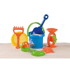 Strand Sand Spielzeug / SANDEIMER-SET 24CM / verschiedenfarbig vorsortiert, 8 teilig, Eddy Toys, BE-31904