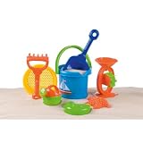 Strand Sand Spielzeug / SANDEIMER-SET 24CM / verschiedenfarbig vorsortiert, 8 teilig, Eddy Toys, BE-31904