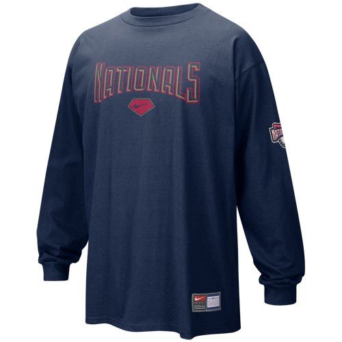Nike Washington Nationals Navy Blue Practice Long Sleeve T-shirt