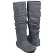 ZULU Women Slouch Micro Suede Boots Charcoal Grey