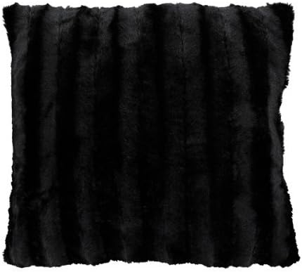 Safari Faux Fur Cushion Pillow Black 18 x 18 inch 800
