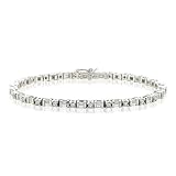 14K White Gold 2 ct. Round and Baguette Cut Diamond Tennis Bracelet