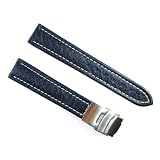 BANDA WYOMING BUFFALO LEATHER FLIP LOCK CLASP DEPLOYANT WATCH BAND CHRONO SPORT DOUBLE RIDGE... by Caddy Bay Collection