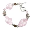 Bracelet - B3 - Handmade Murano Glass & Fire-Polished Beads - Lg Twists - Toggle Closure ~ Pink