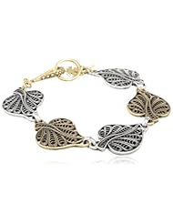 Lucky Brand Two-Tone Leaf Flex Bracelet, 7.63"