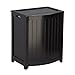 Mahogany Finished Bowed Front Laundry Hamper with Interior Bag