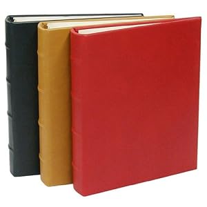 Medium Ring Bound Clear Pocket Album, Genuine Italian Calfskin Leather, Holds 72 4x6 Pictures