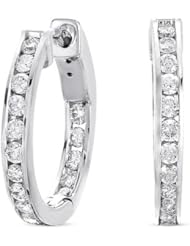 14K White Gold 1.06cttw Round Diamond Earring