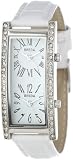 Breda Womens 2185_wht White Nicola Dual Time Zone Classic Leather Watch