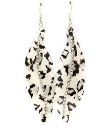 Animal print Leopard Leaf with crystal studded earrings