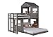 DONCO 3344-TFRDG Twin Over Full Campsite Loft BUNKBED Rustic Dirty Grey