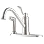 Price Pfister T34-3PS0 Single Handle Kitchen Faucet with Sidespray, Stainless Steel
