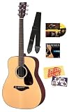 Yamaha FG700S Folk Acoustic Guitar Bundle with Instructional DVD, Strap, Strings, Pick Card, and Polishing Cloth - Natural