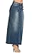 Women's Stone Washed Long Denim A-line Maxi Skirt