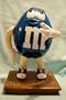 M&M Collectible -- Blue M & M with Black/White Shoes -- Figure AS SHOWN -- Pull Down Arm For M&M Candy to Dispense