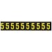 Brady 7890-5,  Outdoor Numbers & Letters , 1 1/2" Height x 7/8" Width, Yellow on Black, Legend "5"  (1 Card per Package,  10 stickers per card)