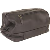 Royce Leather Toiletry Bag w/Zippered Bottom Compartment