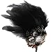 Sexy Black Feathered Plume Jeweled Hair Headband