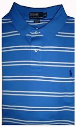 Men's Ralph Lauren Polo Shirt Blue/White Short Sleeved Classic Fit Size XXL