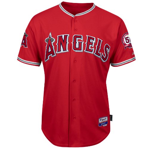 MLB Men's Los Angeles Angels Jered Weaver Six Button Cool Base Authentic Home Jersey (White, 52/XX-Large)