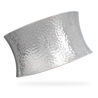 Concave Hammered Sterling Silver Cuff Bracelet, 1 5/8 inch wide