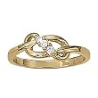18K Yellow Gold Diamond Love Knot Ring